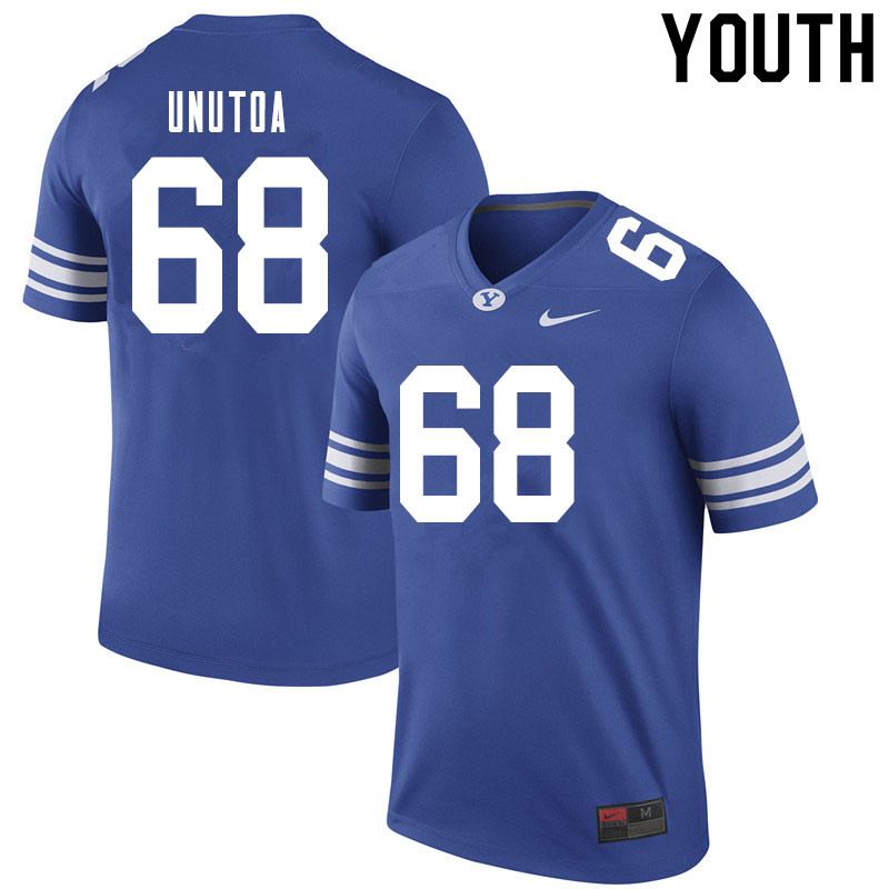 Youth #68 Mo Unutoa BYU Cougars College Football Jerseys Sale-Royal - Click Image to Close